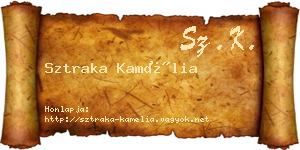 Sztraka Kamélia névjegykártya